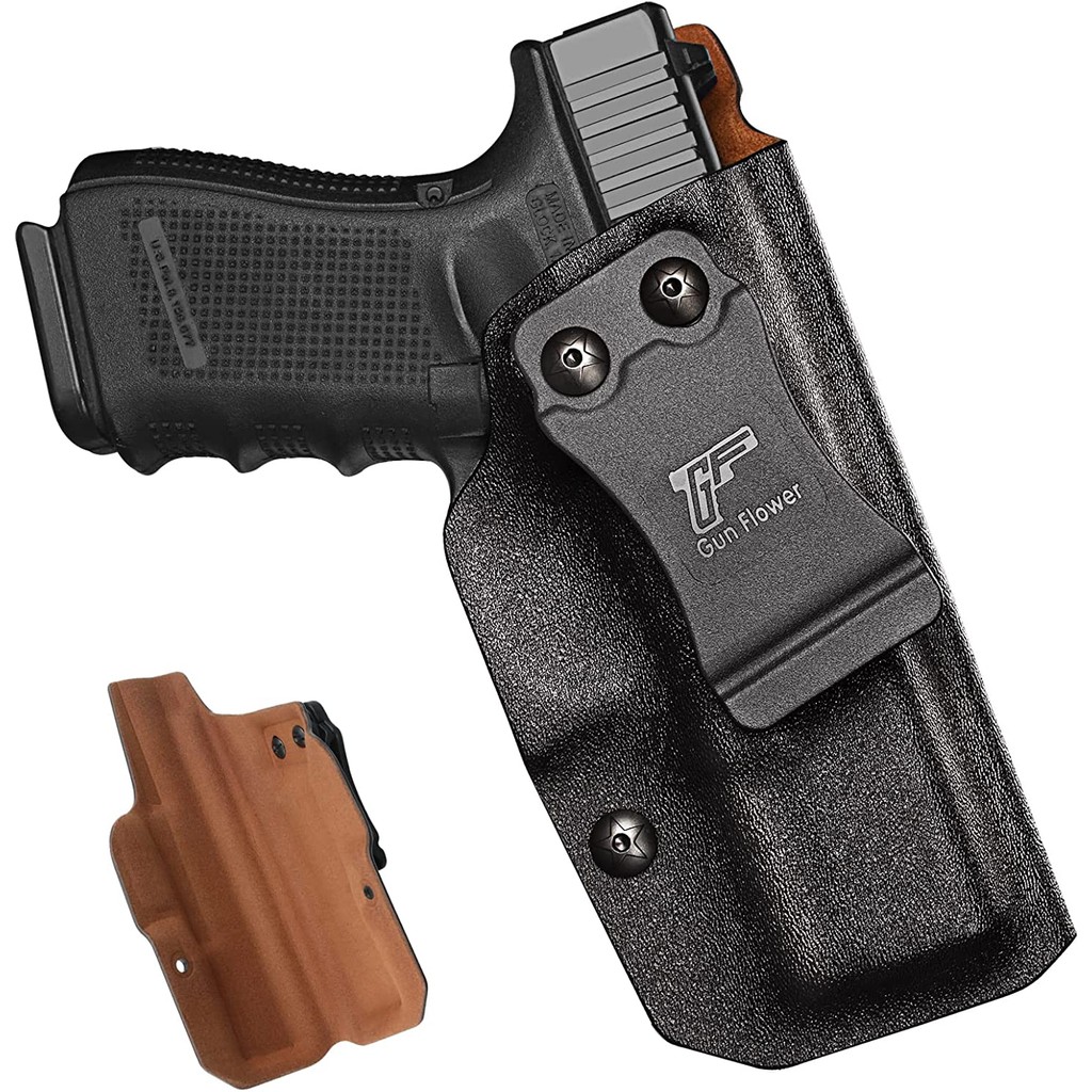 Gun&Flower Kydex Lined Leather IWB Concealment Holsters For Glock 19 19X|43 43X (NO mos or rail)| Ta