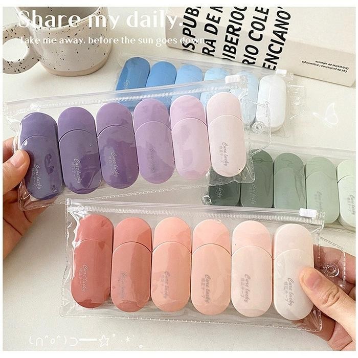 

Ready 6PCS/Bag Correction Tape / Tip Ex Kertas / Pita Koreksi 30 Meter Warna Pastel Tidak Mudah