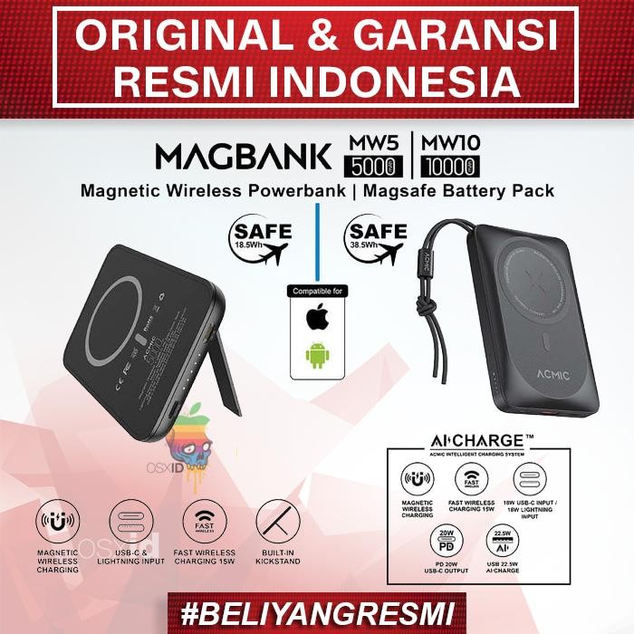 Acmic Magbank Mw5 Magsafe Battery Pack Wireless Powerbank Apple Iphone