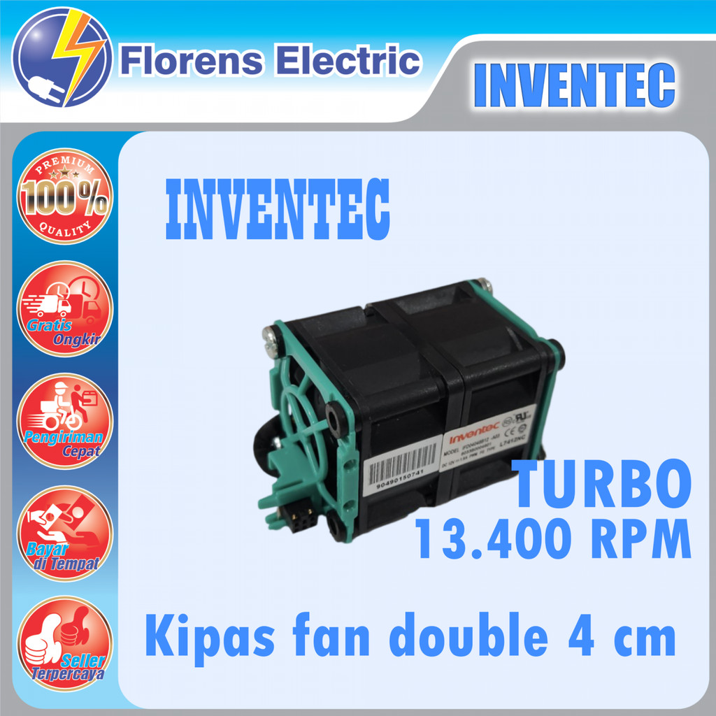 Kipas Double Fan Dc 4Cm Turbo 12V 1.90A Inventec Double Fan High Speed Viral Fyp