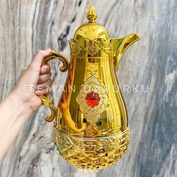 Teko Gelas zam zam arab / Vacum flask 1 ltr / Termos emas