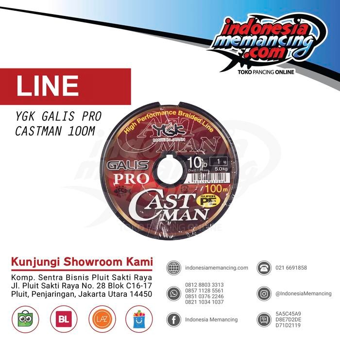 Senar PE YGK GALIS PRO CASTMAN 100M Pe 1-10Lbs (Connecting)