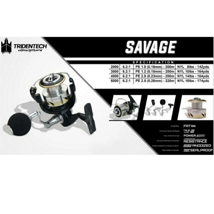 REEL SPINNING TRIDENTECH SAVAGE 2021 - 2000/3000/4000/5000 - ORIGINAL