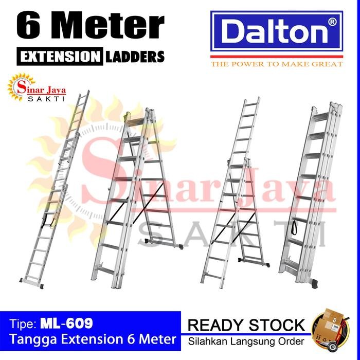 

Terlaris Tangga Alumunium Extension 6 Meter , Lipat Multipurpose Dalton Ml-609