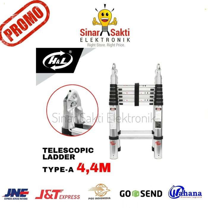 

Terlaris Tangga Lipat Teleskopik 4.4M Aluminium Double Telescopic Ladder 4.4 M