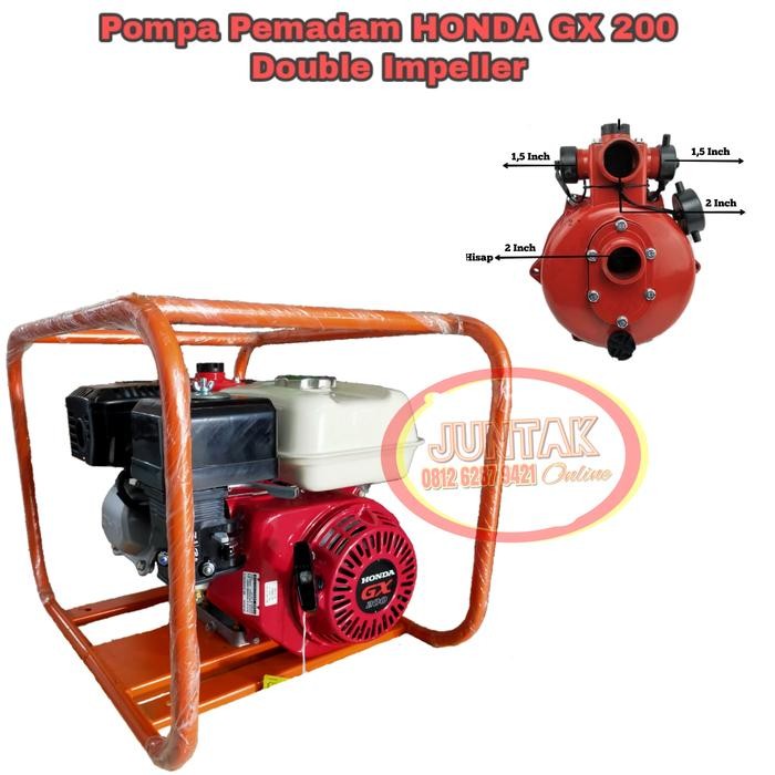 Rea Pompa Alkon Pemadam Honda GX 200 Double ImpellerHigh Pressure