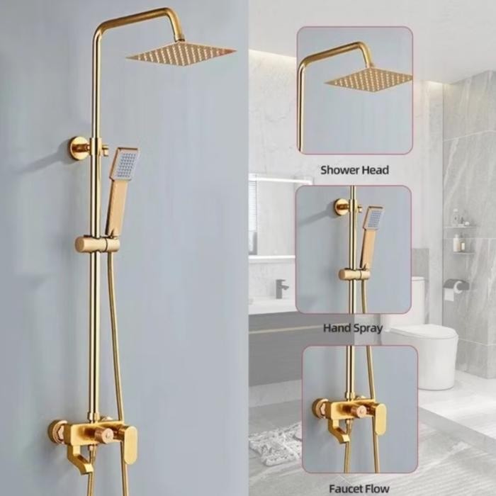 Hemat Shower Tiang Gold /Shower Kamar Mandi Emas
