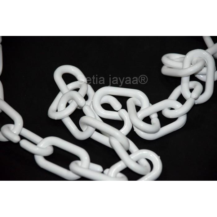

(Expert) rantai plastik 6mm PUTIH / rantai baju / distro / toko / fashion