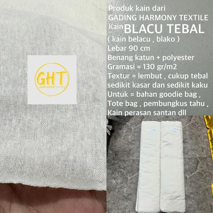 ( per 1 roll ) kain BLACU TEBAL lebar 90 cm belacu blako katun polyester bahan tas tote bag totebag