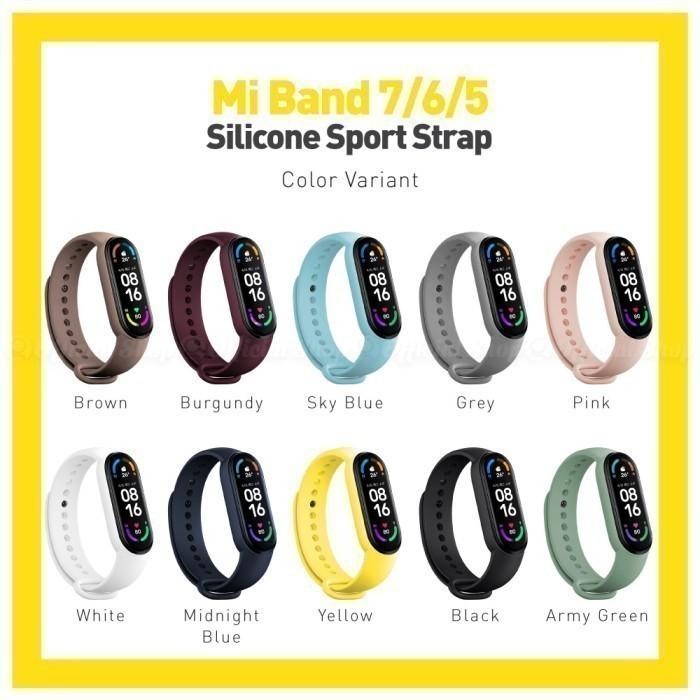 

(Expert) Simple Silicone Strap for Xiao Mi Band 7 6 5 Tali Jam Rubber Silikon