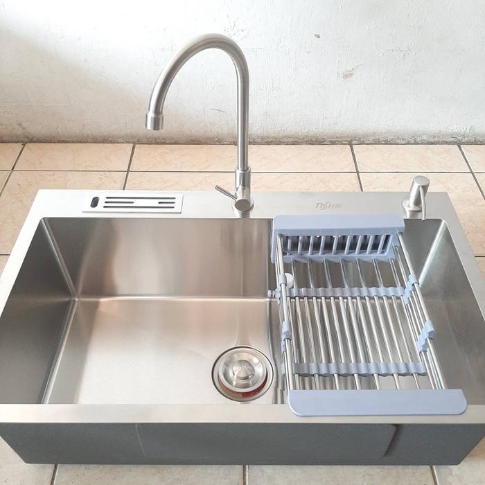 Terbaik Paket Lengkap Kitchen Sink Thsink 7545 Kran Angsa Model Bolzano