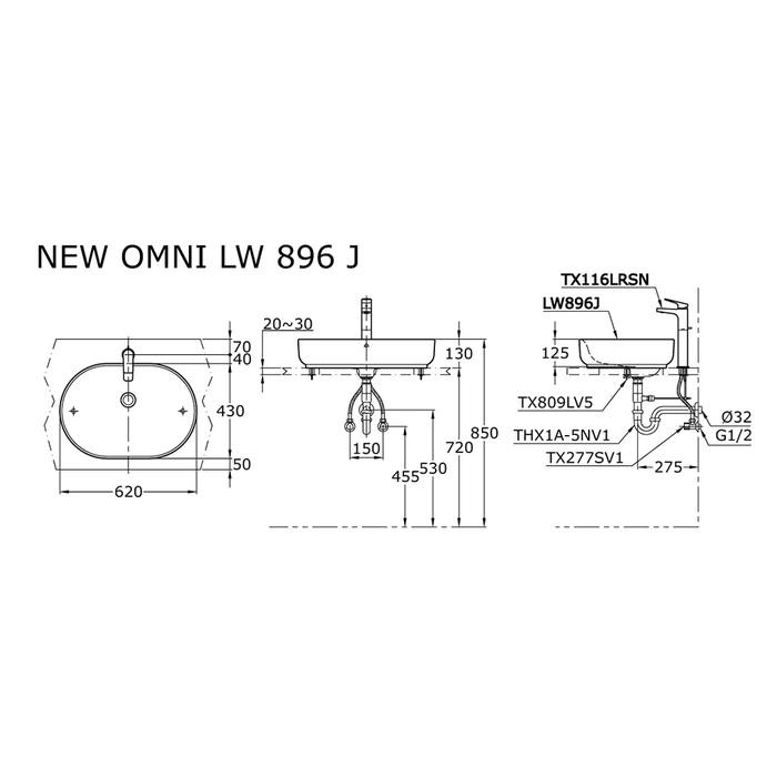 Paling Baik Wastafel Toto Lw 896 J / Toto Lw896J / Toto Lw 896J / Toto Lw 896 Jw
