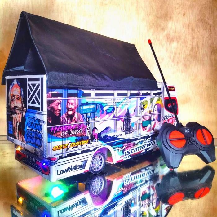BEST SELLER MINIATUR MAINAN MOBIL TRUK TREK TRUCK OLENG MANIA BAK LAMPU TERPAL RC REMOTE KONTROL