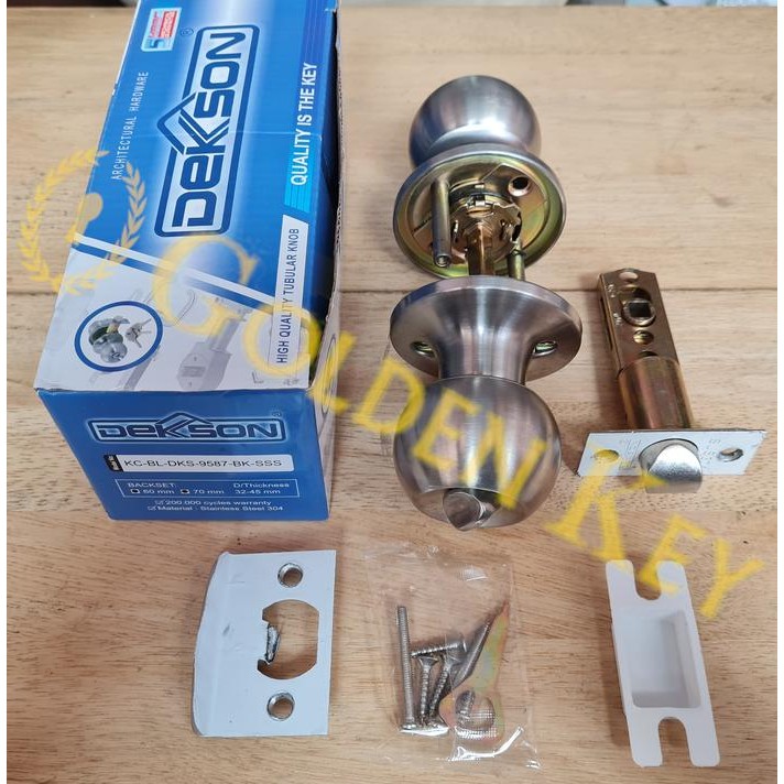 New Kunci Bulat Kamar Mandi Dekkson Kcbl T9587 Bk Sss Handle Knob T 9587
