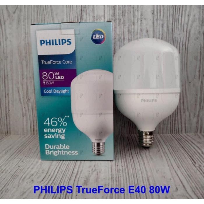 philips lampu bohlam led trueforce philips 30w 40w 50 watt 60 w 80watt 6500k putih