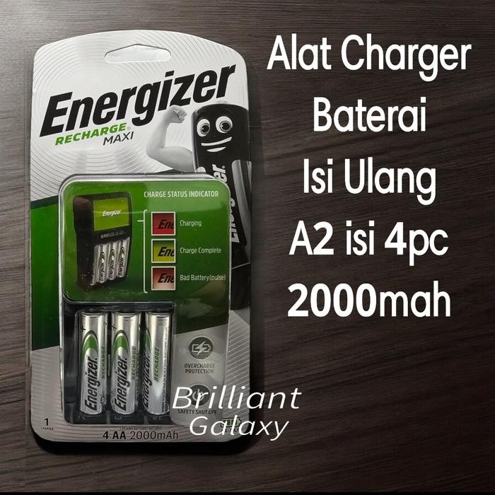 Baterai Recharge A2 / AA - ENERGIZER - Charger Baterai 4pc