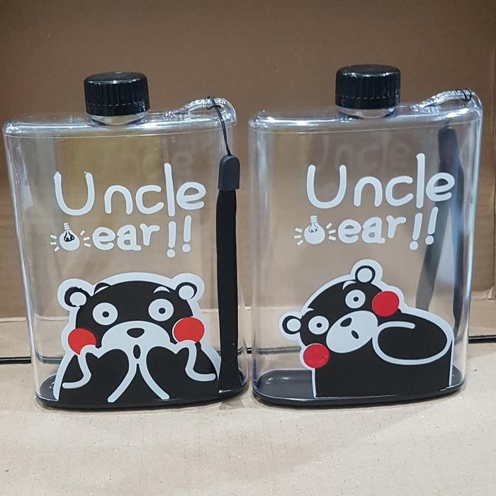 Tempat Minum Plastik Gepeng/Botol Minum Gepeng Motif Bear MC-0058