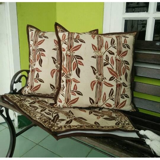 Sarung Bantal Kursi Set Batik Bambu