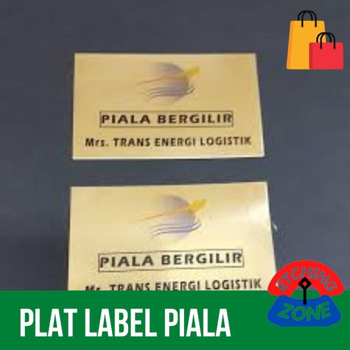 PREMIUM Plat Label Piala Plat Label Trophy Plat Label Kuningan - Murah