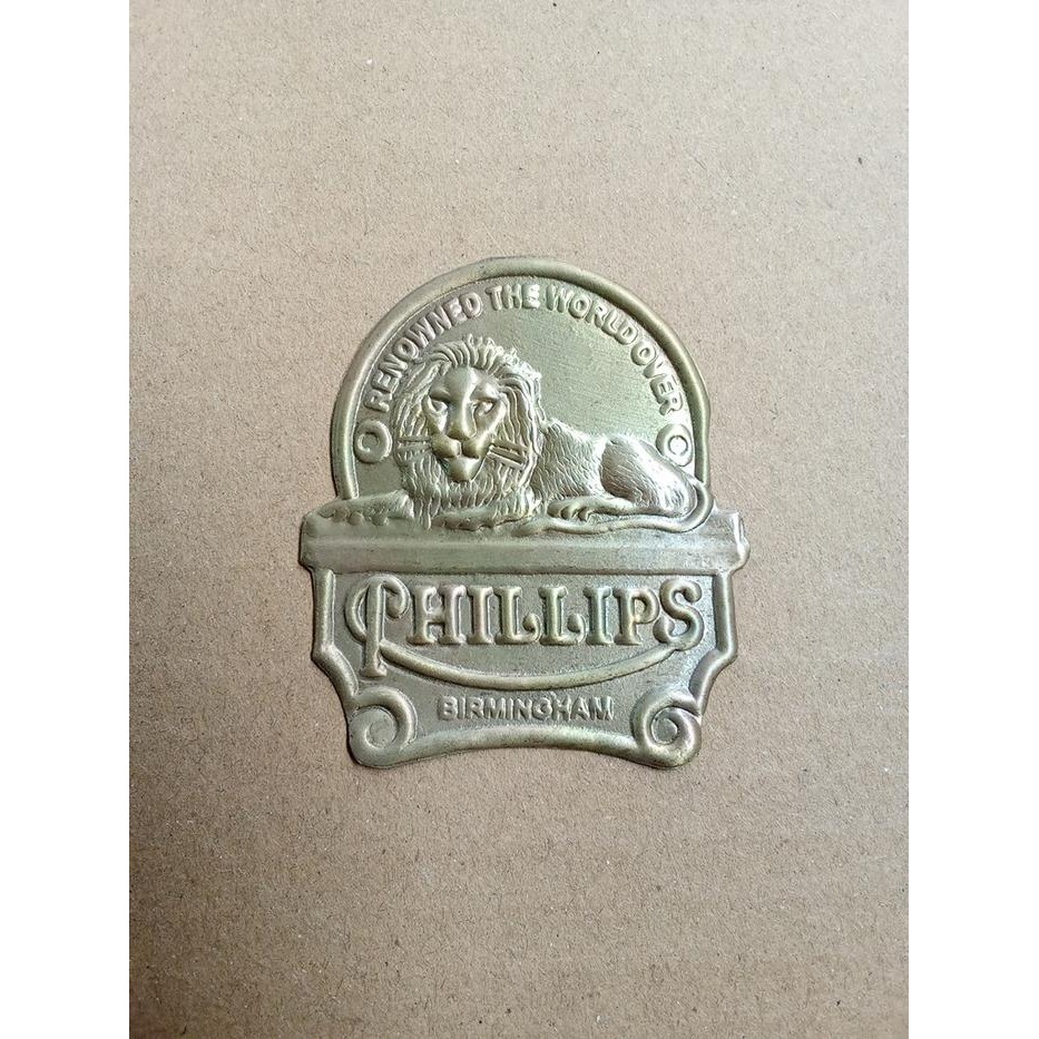 PREMIUM Emblem plat merk sepeda onthel phillips kuningan