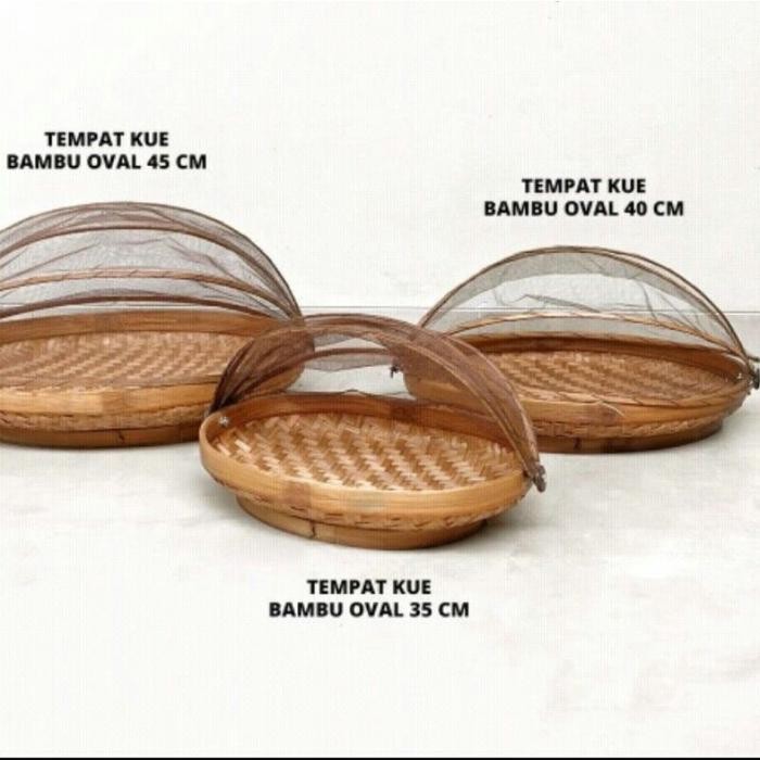 PREMIUM Tudung saji/wadah tempat kue gorengan 1 set isi 3 motif oval