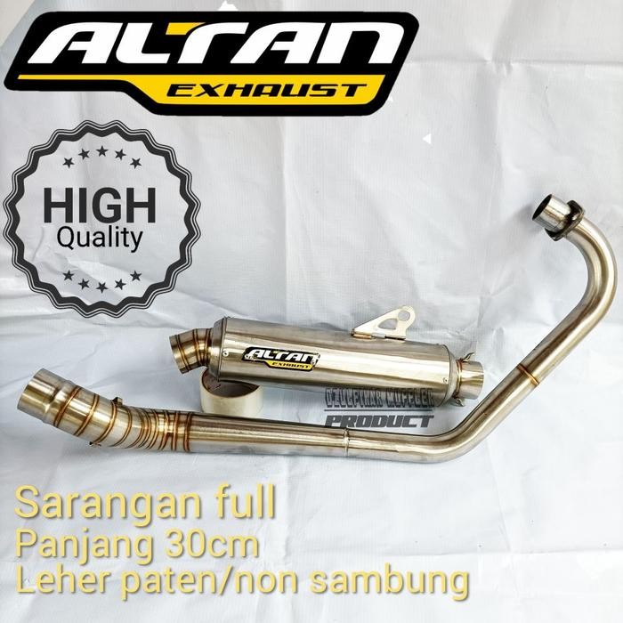 PREMIUM KNALPOT RACING ALTAN EXHAUST STAINLESS SARANGAN FULL LEHER MODEL PATEN