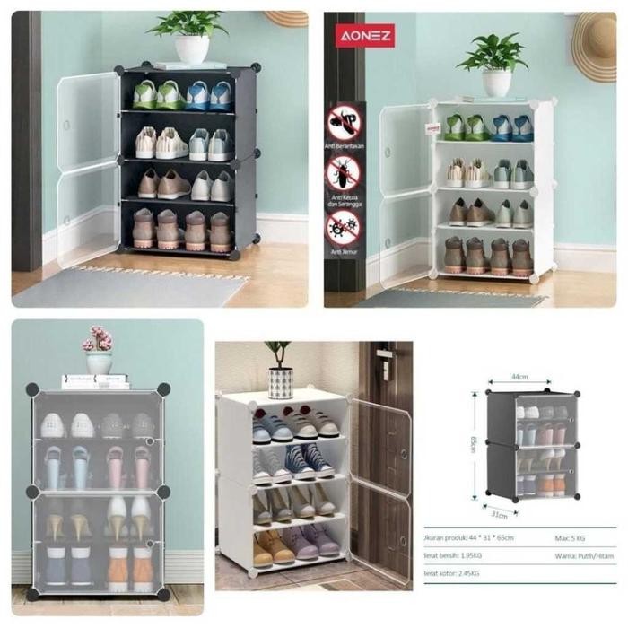 PREMIUM Rak Sepatu Susun / Tempat Penyimpanan Sepatu / Kotak Sepatu Anti Debu / Rak Sepatu Tertutup