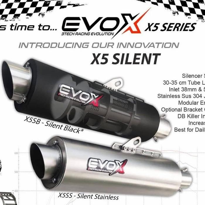 PREMIUM KNALPOT RACING 3TECH EVOX X5 SILENT SERIES SILENCER