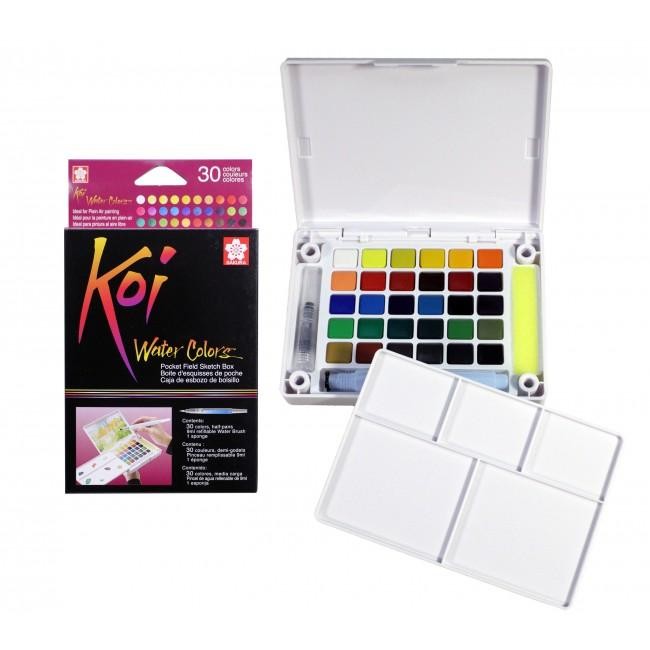 

TERBARU! Sakura Koi Water Colors Pocket Field Sketch Box 30 Cat Air Color