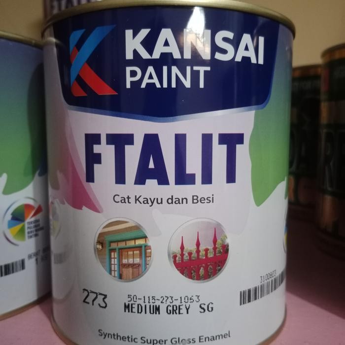 FTALIT CAT KAYU DAN BESI MEDIUM GREY SG 273