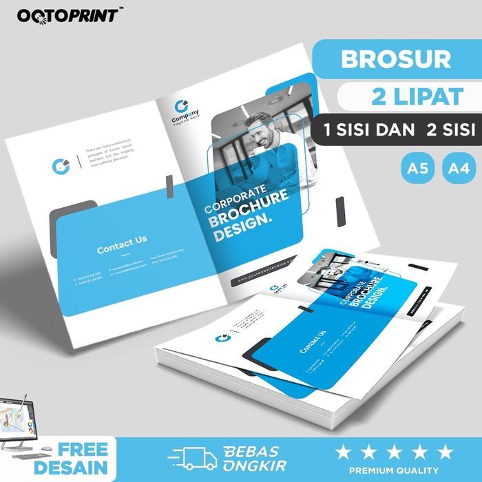 

Cetak Brosur 2 Lipat Flyer Pamflet 1 Rim A4 & A5 - Octoprint