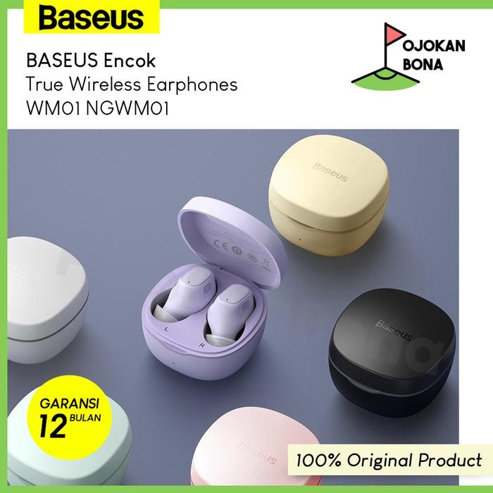 BASEUS Earphone Bluetooth Encok WM01 True Wireless Earphones TWS WM01