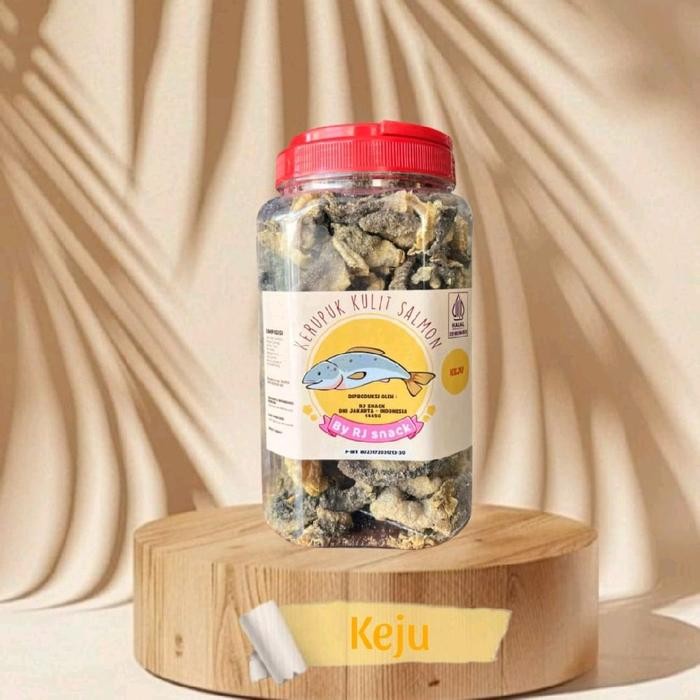 

Kerupuk Kulit Ikan Salmon Varian Rasa Keju Toples Jumbo 220Gr Cemilan Crunchy Enak
