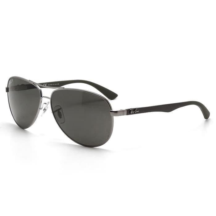 Ray-Ban Sunglass Aviator Grey Carbon Fiber Polarized 0RB8313 004-N5 61