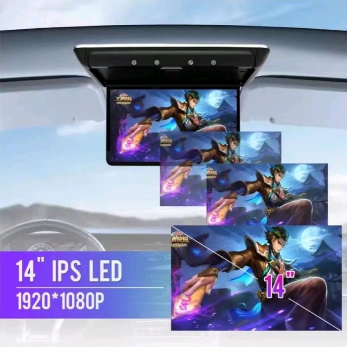 Tv plafon mobil / Roof 14" IPS Screen Android System HDMI, USB & MMC