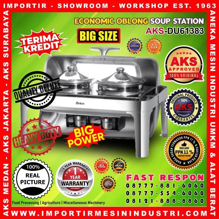 Prasmanan Roll Top Chafing Dish Economic Oblong Soup Station DU61383 Kode 550
