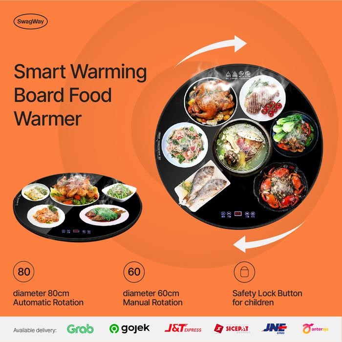 pemanas makanan elektrik food warmer listrik bundar 80cm bisa diputar Kode 813