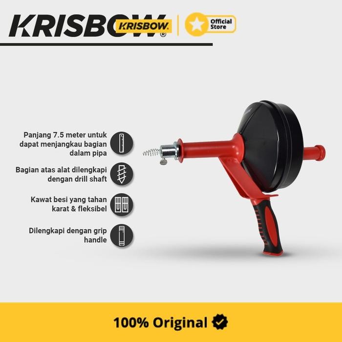Krisbow Drain Cleaner Pembersih Saluran Pipa Drill Shaft