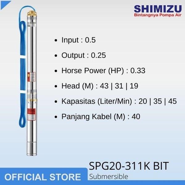Shimizu SPG20-311K BIT Submersible pump 0.3HP & Kabel