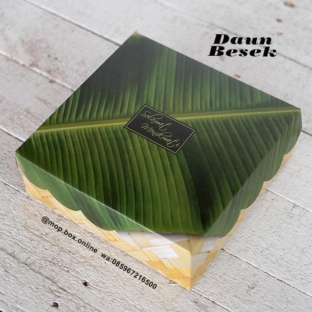 Bt 50Pcs Dus Nasi R10K Daun Besek Kotak Nasi 20X20 Box Nasi