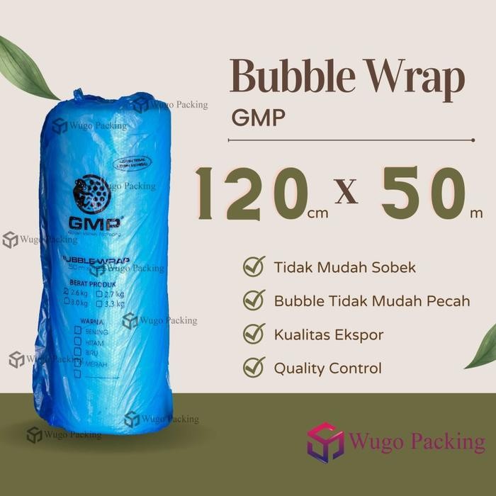 

BUBBLE WRAP PUTIH GMP 125 CM X 50 METER BUNGKUS PLASTIK GOJEK GRAB KODE 454