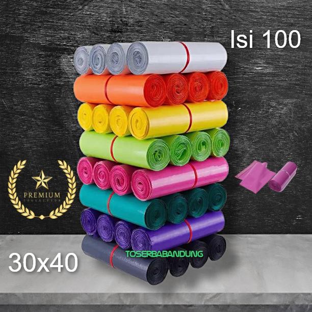 

PLASTIK POLYMAILER 30X40 WARNA ISI 100 LEMBAR AMPLOP PACKING OLSHOP KODE 691
