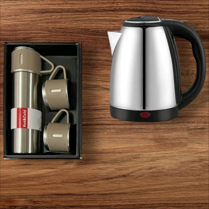 Ready- Sqrs Teko Listrik Klc Stainless Steel Pemanas Air Ketel Bonus Tremos Air Panas Coffee