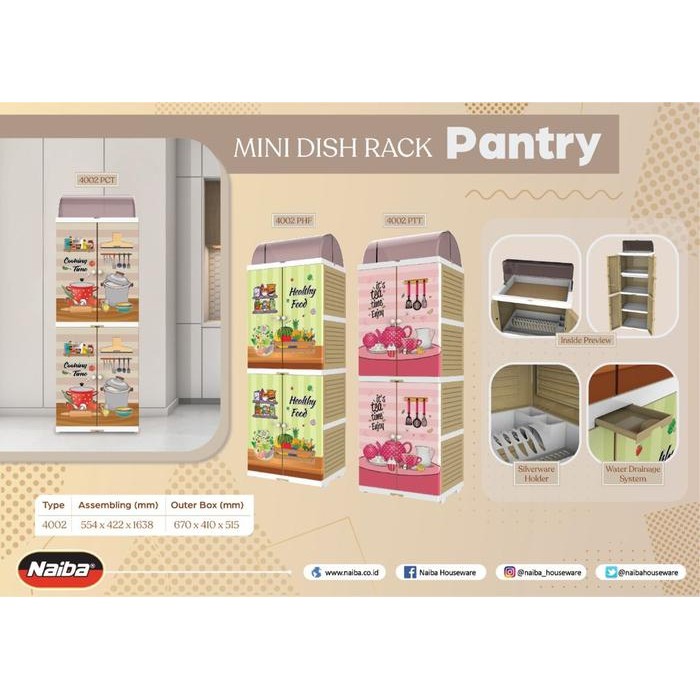 Rak Piring Plastik Naiba / Tempat Piring Naiba 4002 Mini Dish Rack Gratisongkir