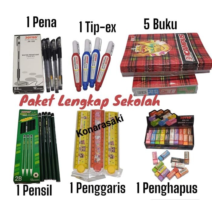 

NEW! (PROMO) PAKET LENGKAP 1 PACK ISI 10 PCS/5 PCS BUKU FREE PULPEN, PENSIL, PENGHAPUS TULIS