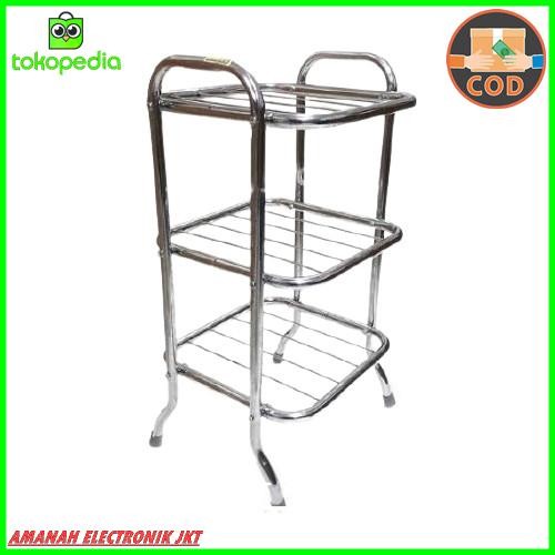 Tje Rak Dispenser Rice Cooker 3 Susun Rak Serbaguna - Stenlies Steel Gratisongkir