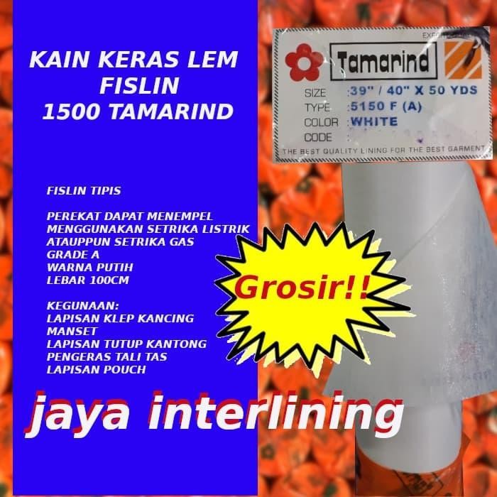 Kain Keras Interlining Fislin Lem 1500F Tamarind Grosir