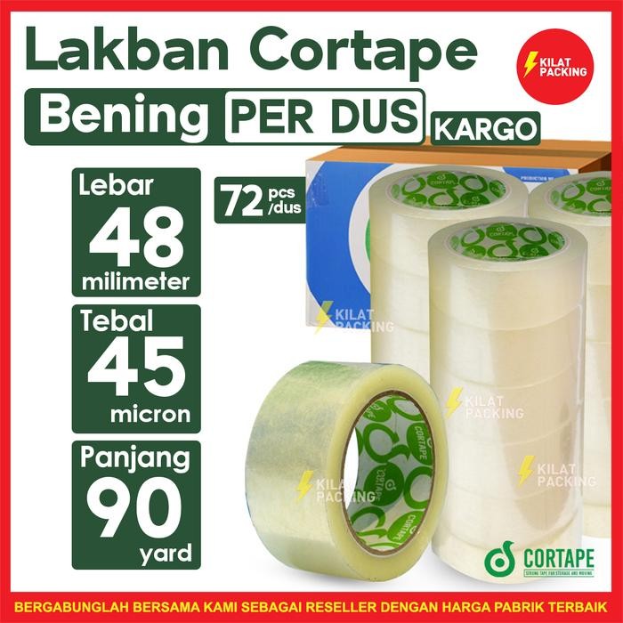 

Lakban Cortape Bening 48 mm x 90 yard 1 Dus