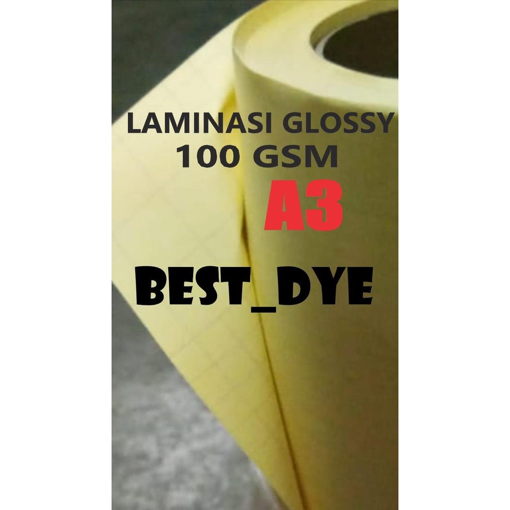 

Plastik Laminasi Dingin Glossy 100 GR, A3= 32Cm x 45M, 1 Roll= 50 Yard