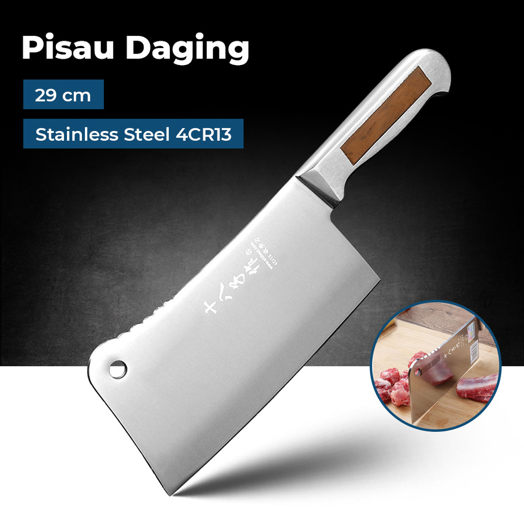 Pisau Besar Pemotong Daging Tajam Stainless Steel